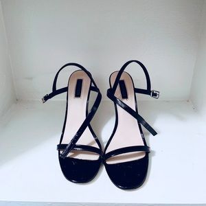 Black Patent single strap